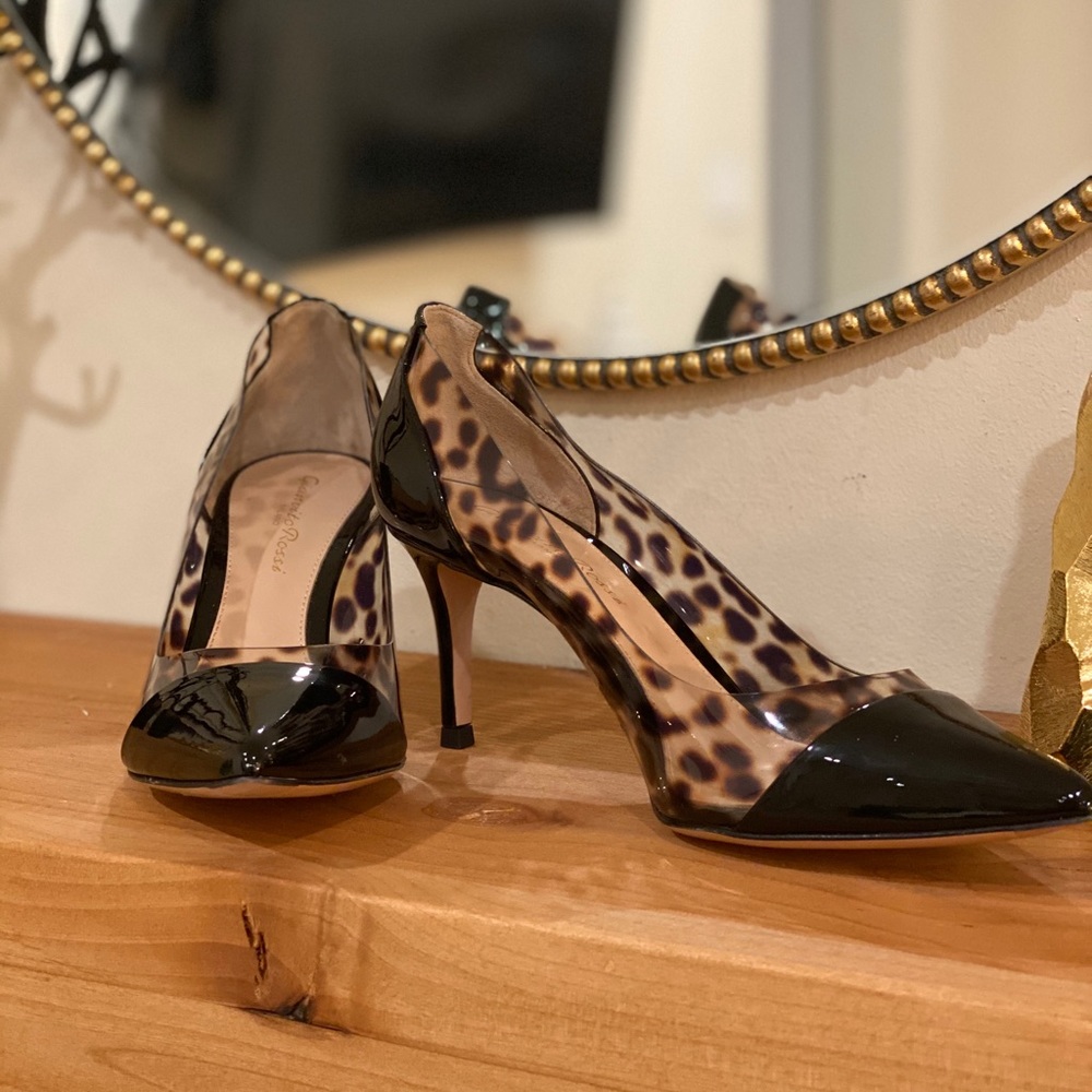 Gianvito Rossi Leopard Plexi 85mm